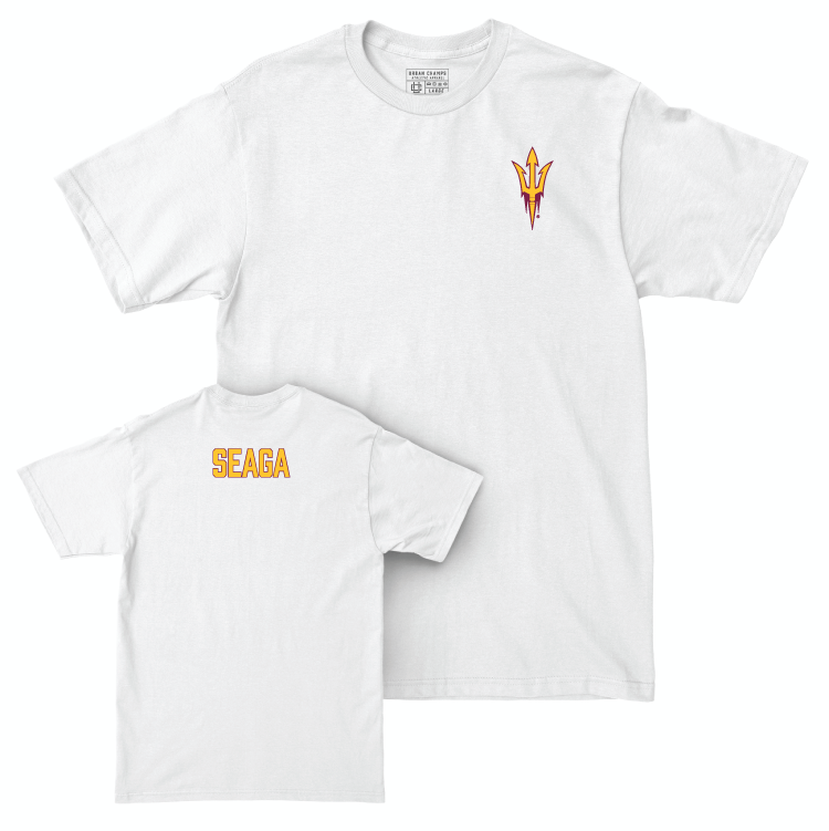 Arizona State Women's Gymnastics White Logo Comfort Colors Tee - Chloe Seaga Small