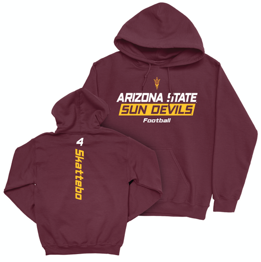 Arizona State Football Maroon Rush Hoodie - Cameron Skattebo Small