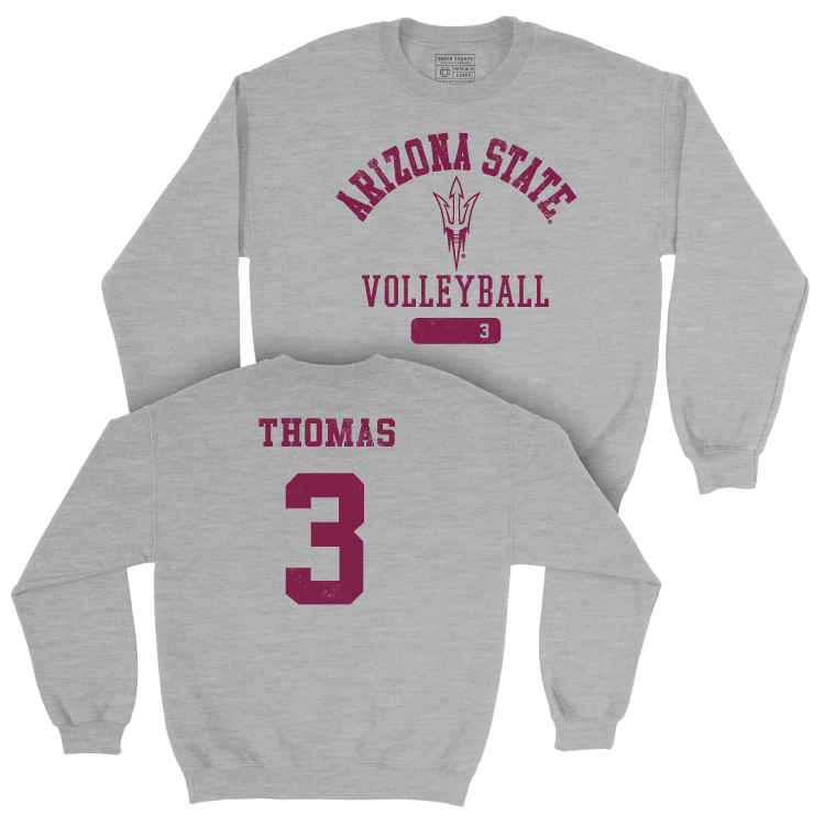 Arizona State Women's Beach Volleyball Sport Grey Varsity Crew - Carys Thomas Small