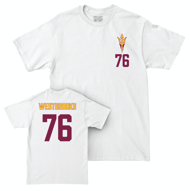 Arizona State Football White Logo Comfort Colors Tee - Champ Westbrooks Small