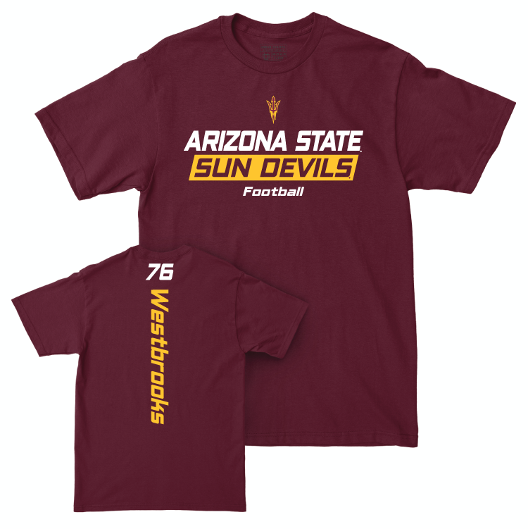 Arizona State Football Maroon Rush Tee - Champ Westbrooks Small