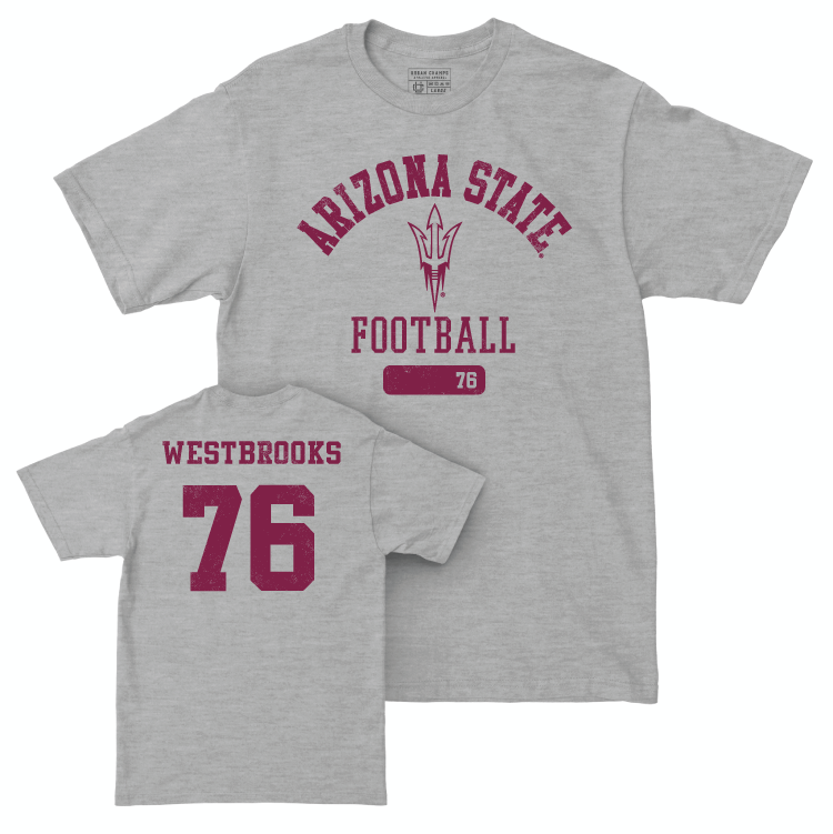 Arizona State Football Sport Grey Varsity Tee - Champ Westbrooks Small