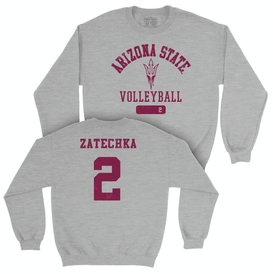 Arizona State Women's Volleyball Sport Grey Varsity Crew - Estella Zatechka Small