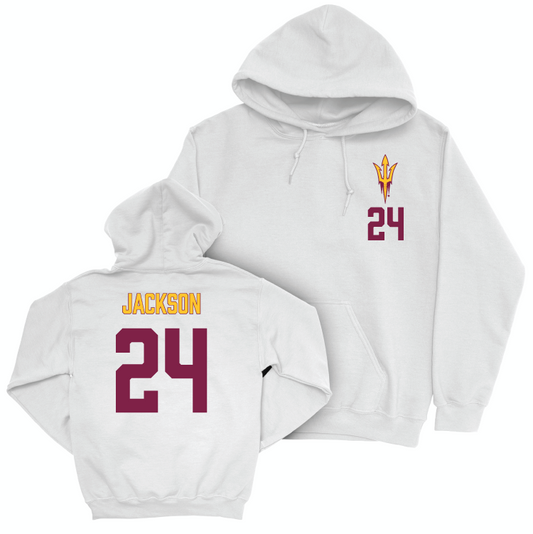 Arizona State Baseball White Logo Hoodie - Isaiah Jackson Small