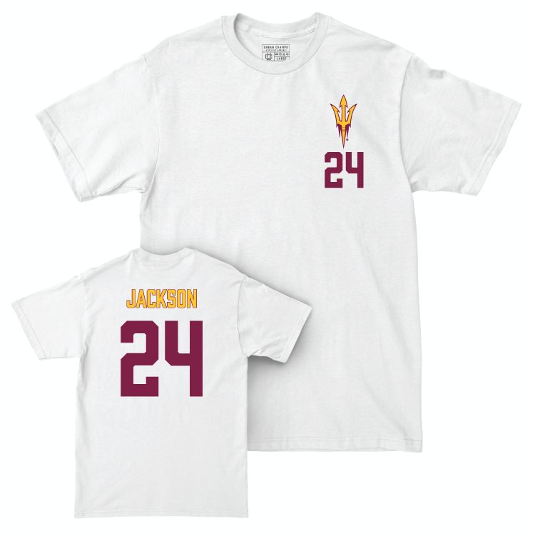 Arizona State Baseball White Logo Comfort Colors Tee - Isaiah Jackson Small