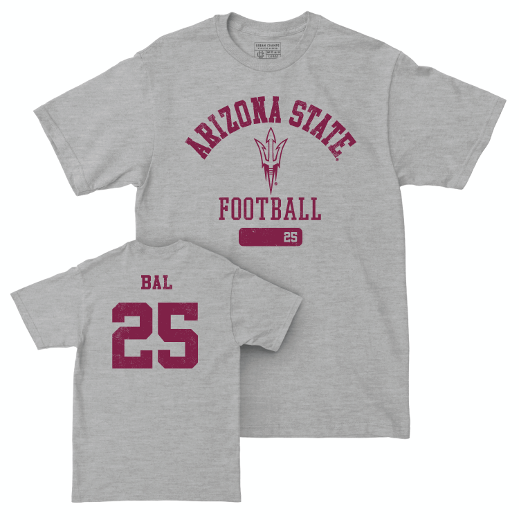 Arizona State Football Sport Grey Varsity Tee - Jackquintin Bal Small