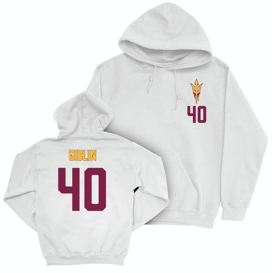 Arizona State Baseball White Logo Hoodie - Jonah Giblin Small