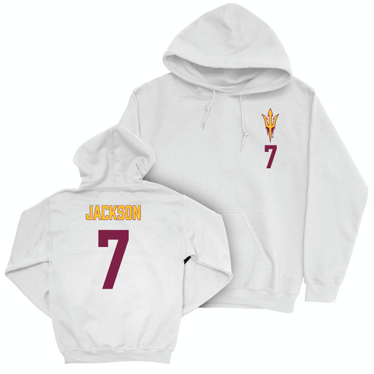 Arizona State Women's Basketball White Logo Hoodie - Jazion Jackson Small