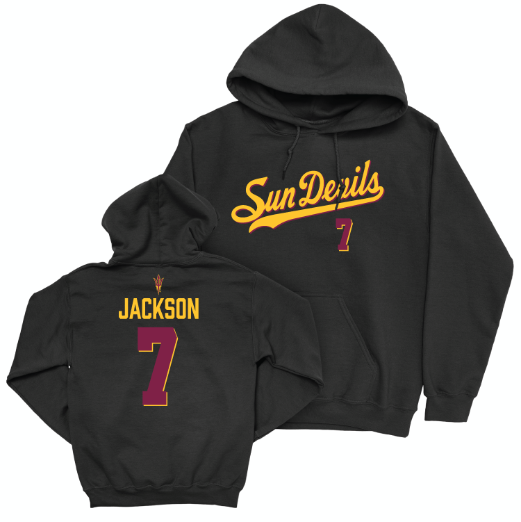 Arizona State Women's Basketball Black Script Hoodie - Jazion Jackson Small