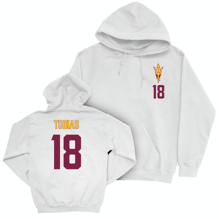 Arizona State Baseball White Logo Hoodie - Jacob Tobias Small