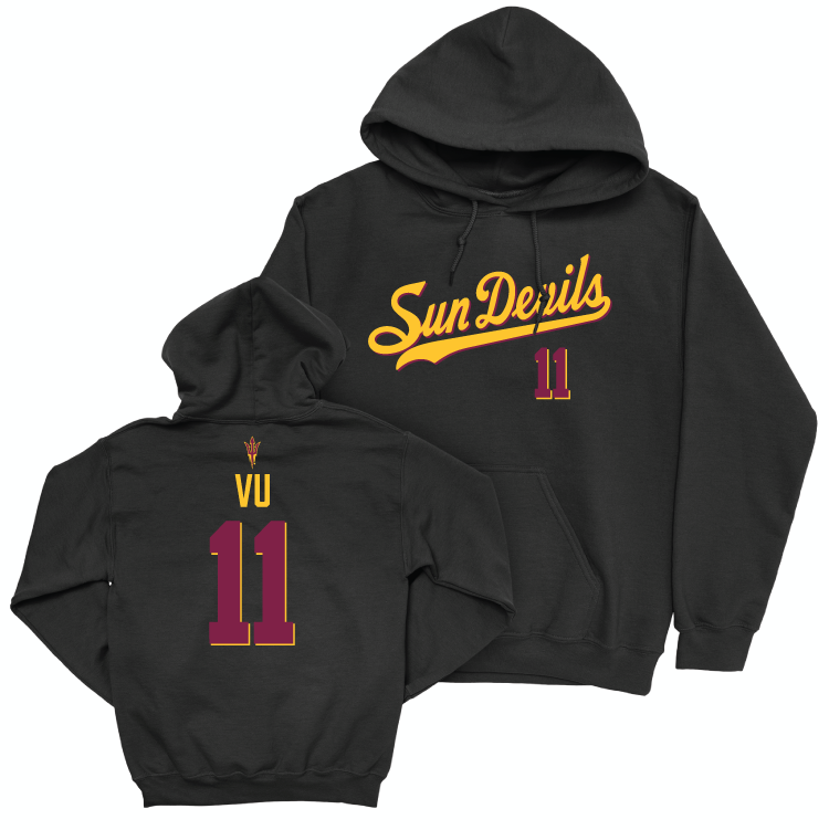 Arizona State Baseball Black Script Hoodie - Kien Vu Small