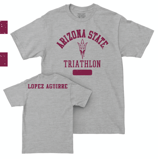 Arizona State Women's Triathlon Sport Grey Varsity Tee - MJ Lopez Aguirre Small