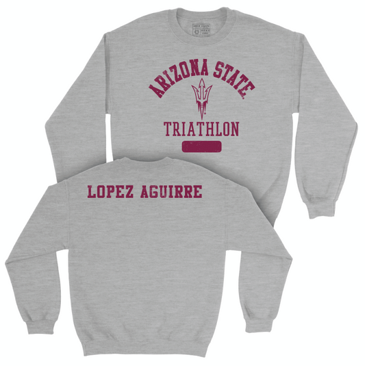 Arizona State Women's Triathlon Sport Grey Varsity Crew - MJ Lopez Aguirre Small