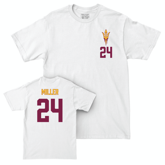 Arizona State Women's Basketball White Logo Comfort Colors Tee - Mallory Miller Small