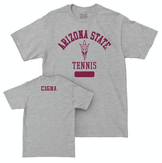 Arizona State Men's Tennis Sport Grey Varsity Tee - Nicola Cigna Small