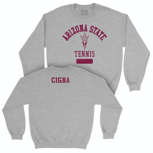 Arizona State Men's Tennis Sport Grey Varsity Crew - Nicola Cigna Small