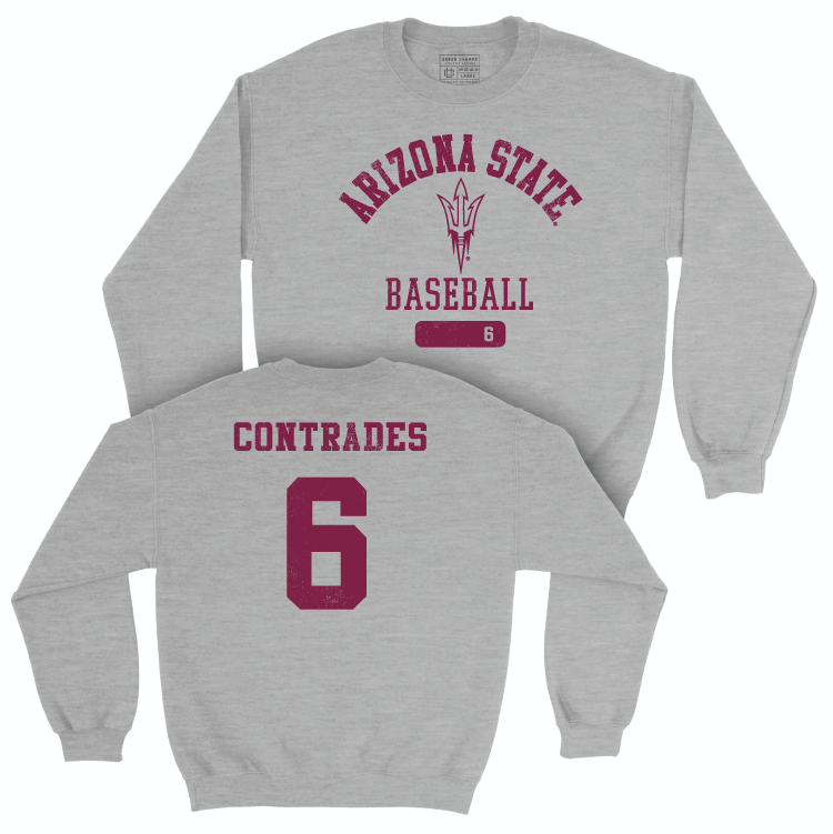 Arizona State Baseball Sport Grey Varsity Crew - Nu'u Contrades Small