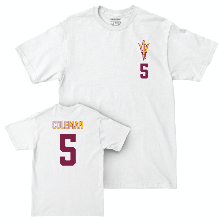 Arizona State Women's Soccer White Logo Comfort Colors Tee - Olivia Coleman Small