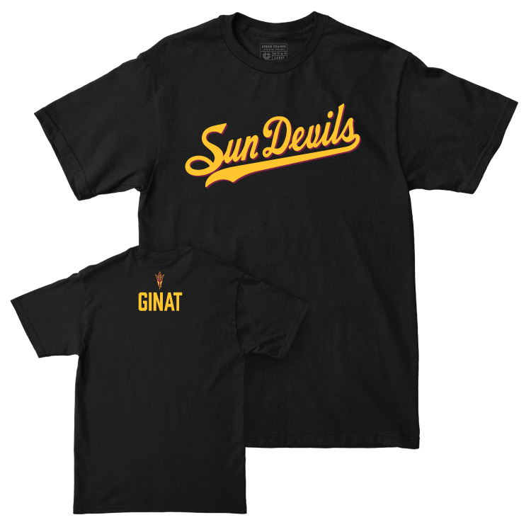 Arizona State Men's Tennis Black Script Tee - Roi Ginat Small