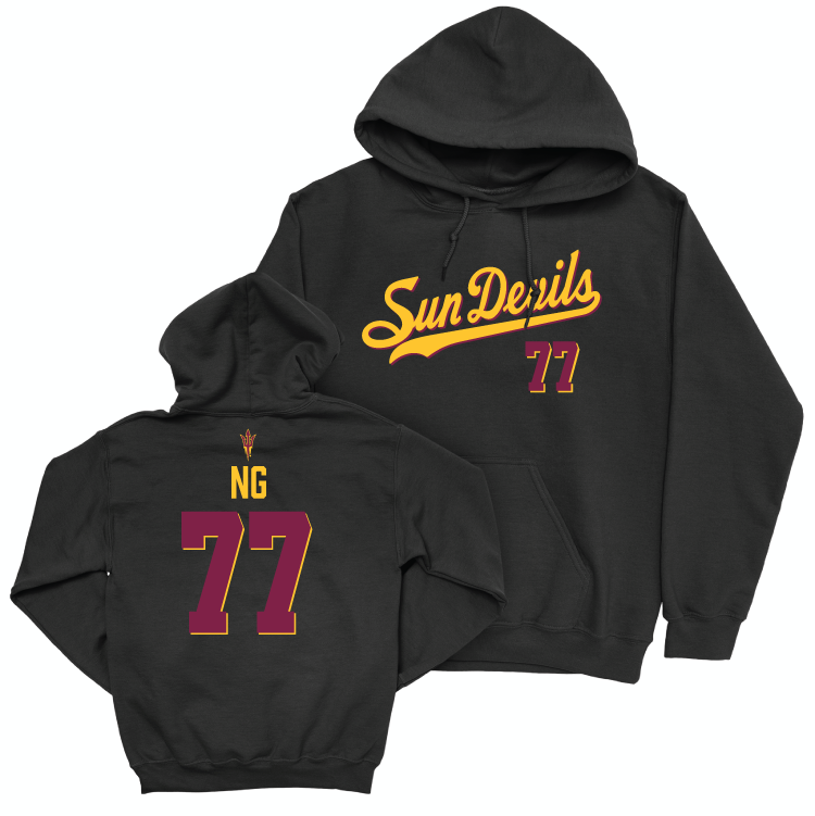 Arizona State Women's Women's Lacrosse Black Script Hoodie - Teagan Ng Small