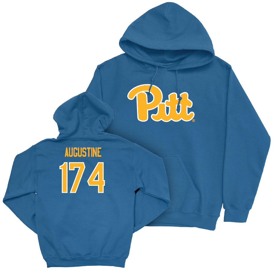 Pitt Wrestling Blue Script Hoodie - Luca Augustine