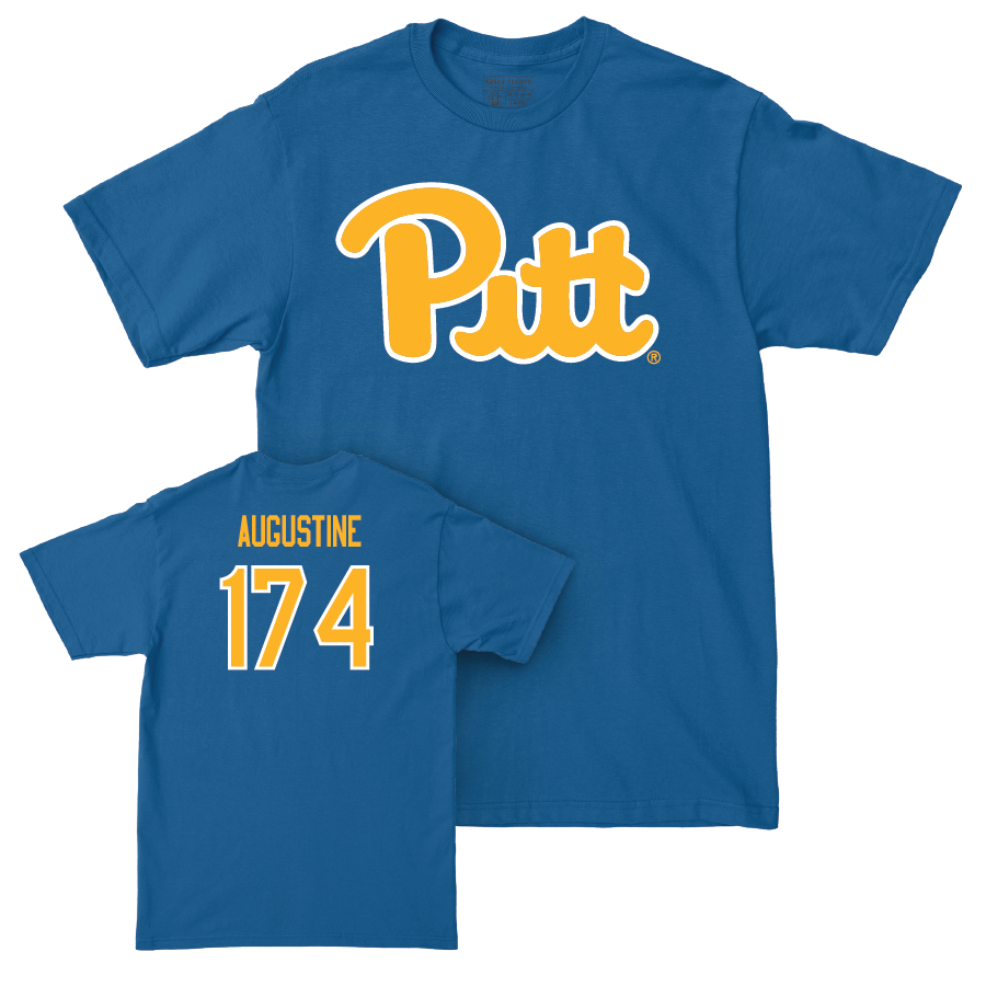 Pitt Wrestling Blue Script Tee - Luca Augustine