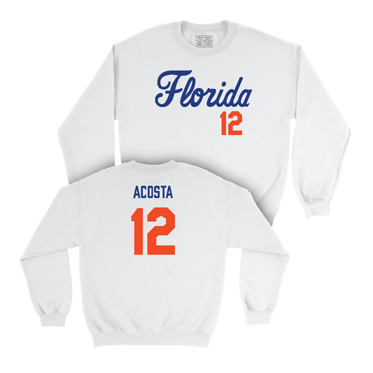 Florida Women's Soccer White Script Crew  - Ryleigh Acosta