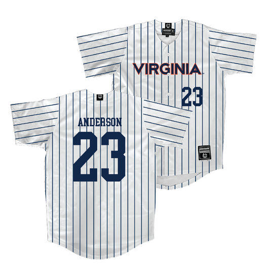 Virginia Baseball White Jersey - Ethan Anderson