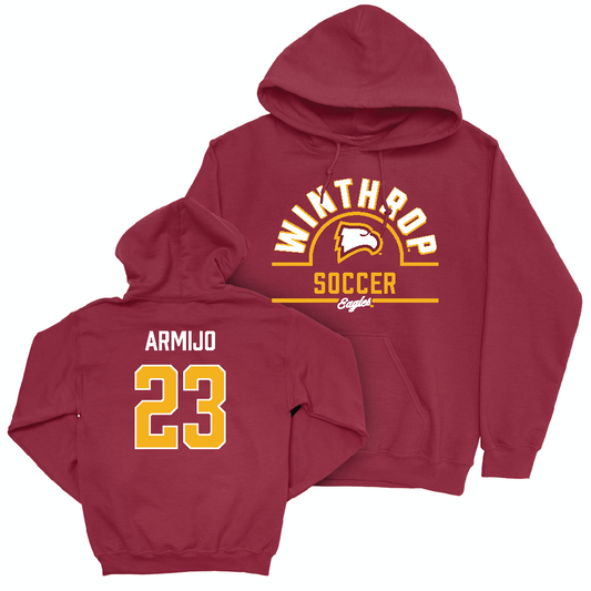 Winthrop Men's Soccer Maroon Arch Hoodie  - Ryan Armijo