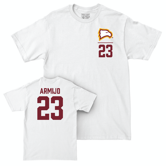 Winthrop Men's Soccer White Logo Comfort Colors Tee  - Ryan Armijo