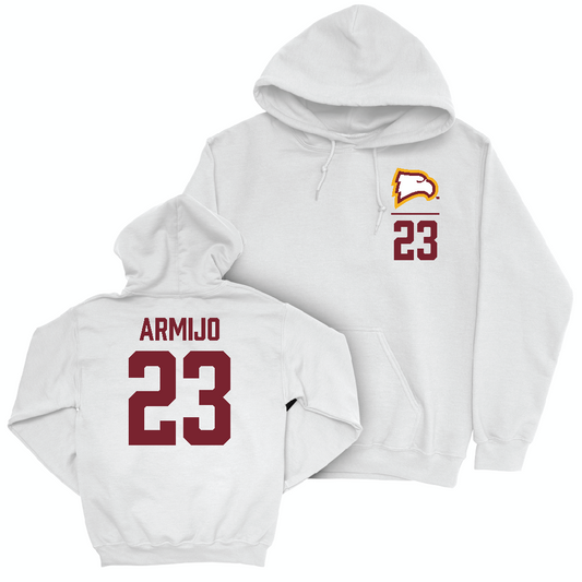 Winthrop Men's Soccer White Logo Hoodie  - Ryan Armijo