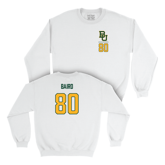 Baylor Football White Logo Crew  - Jackson Baird