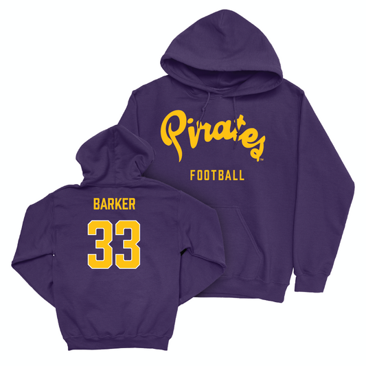 East Carolina Football Purple Script Hoodie   - Zakye Barker