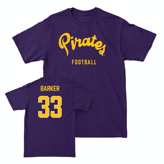 East Carolina Football Purple Script Tee   - Zakye Barker