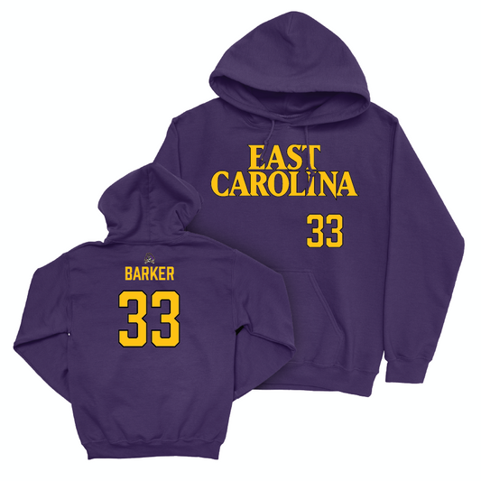 East Carolina Football Purple Sideline Hoodie   - Zakye Barker