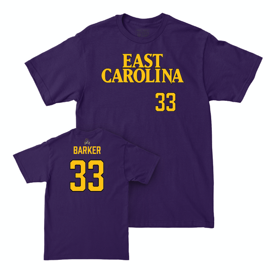 East Carolina Football Purple Sideline Tee   - Zakye Barker