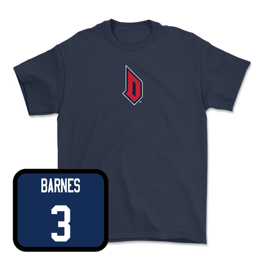 Duquesne Football Navy Monogram Tee - CJ Barnes