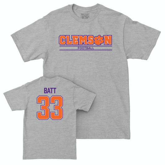 Clemson Football Sport Grey Stacked Tee  - Griffin Batt