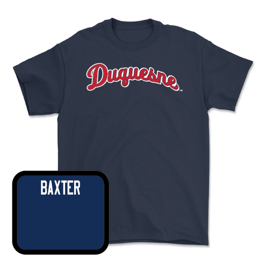 Duquesne Women's Track & Field Navy Script Tee - Anna Baxter