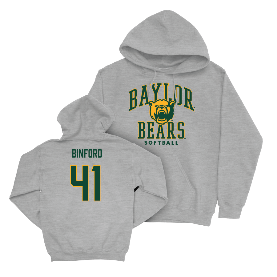 Baylor Softball Sport Grey Classic Hoodie - Aliyah Binford Small