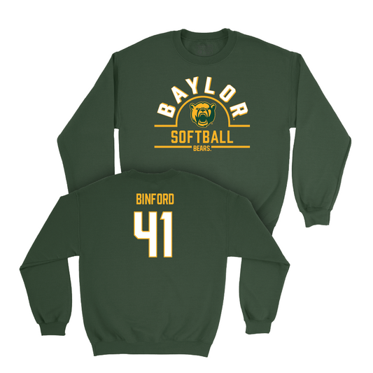 Baylor Softball Forest Green Arch Crew - Aliyah Binford Small