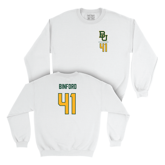 Baylor Softball White Logo Crew - Aliyah Binford Small