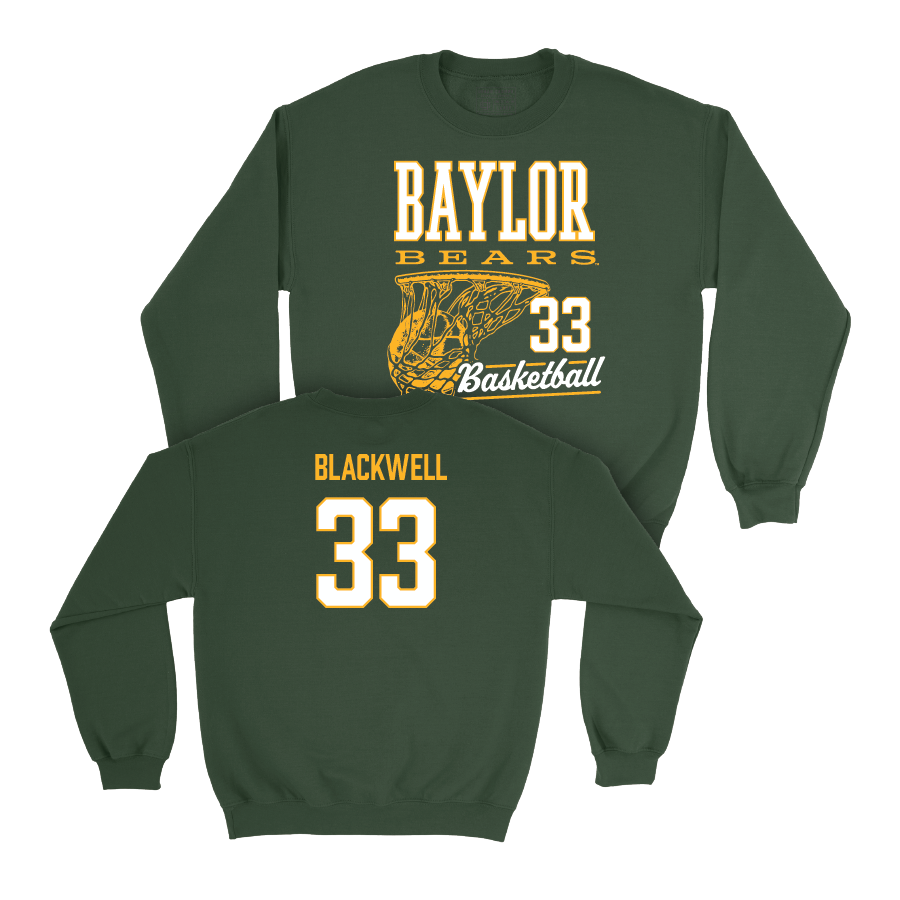 Baylor Women's Basketball Green Hoops Crew - Aijha Blackwell Small