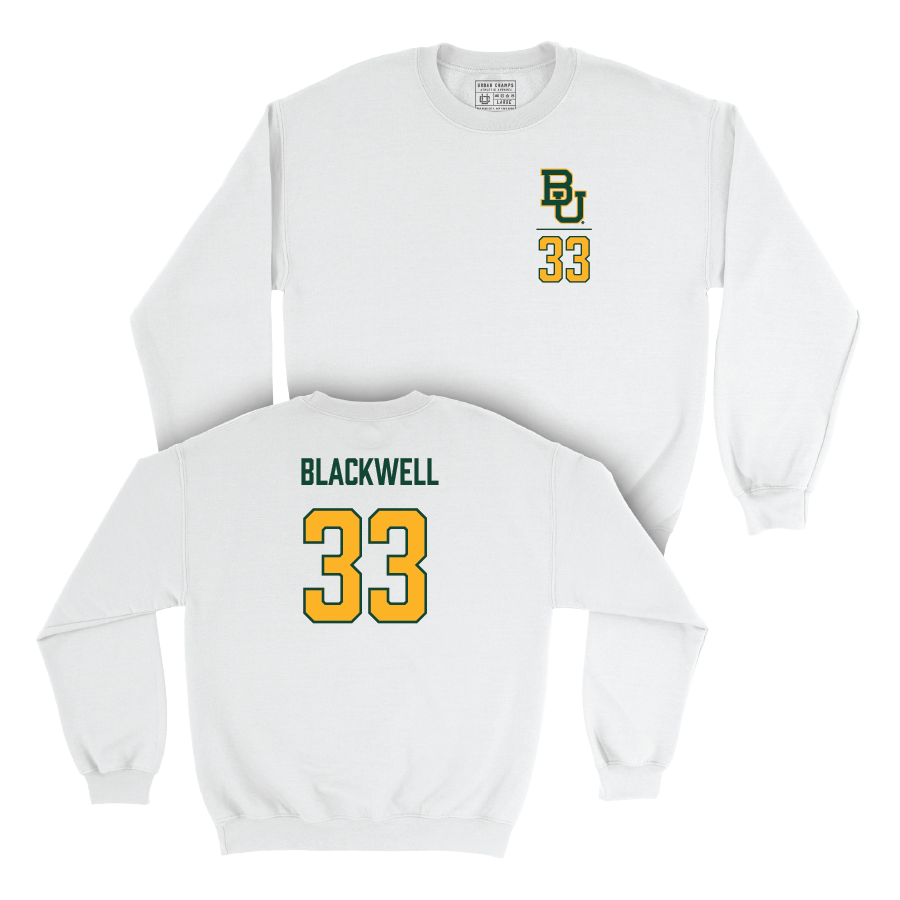 Baylor Women's Basketball White Logo Crew - Aijha Blackwell Small