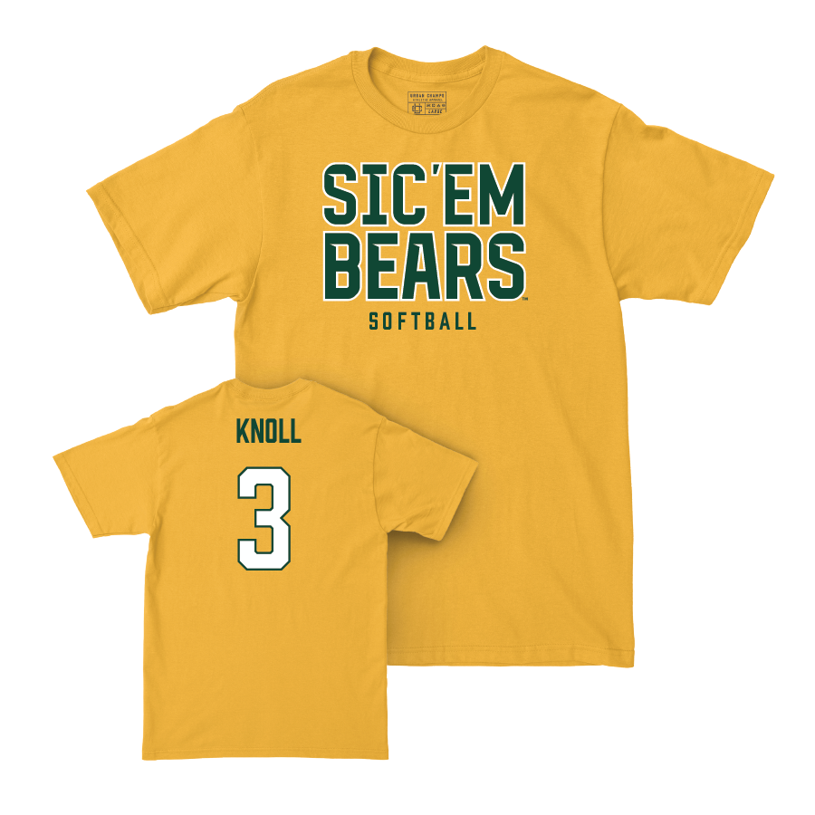 Baylor Softball Gold Sic 'Em Tee - Ava Knoll Small