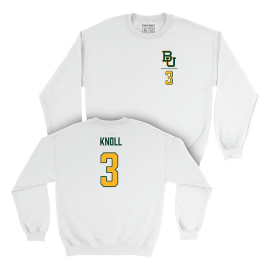 Baylor Softball White Logo Crew - Ava Knoll Small