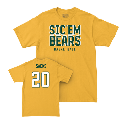 Baylor Men's Basketball Gold Sic 'Em Tee - Austin Sacks Small