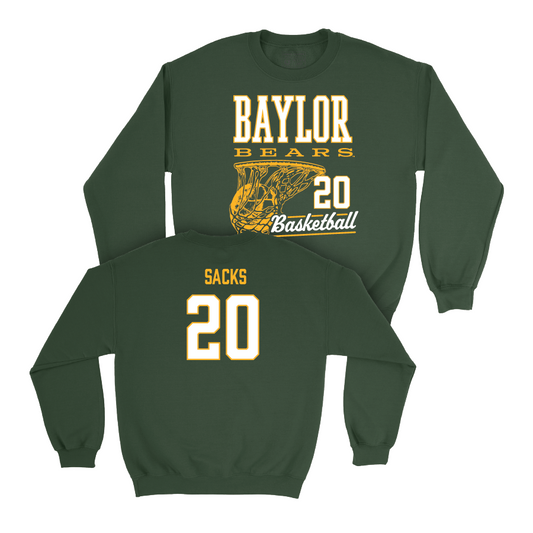 Baylor Men's Basketball Green Hoops Crew - Austin Sacks Small