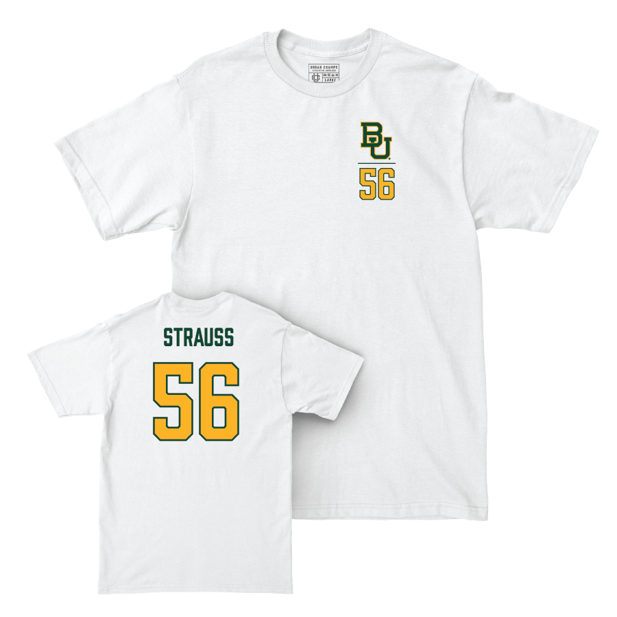 Baylor Football White Logo Comfort Colors Tee - Braden Strauss Small