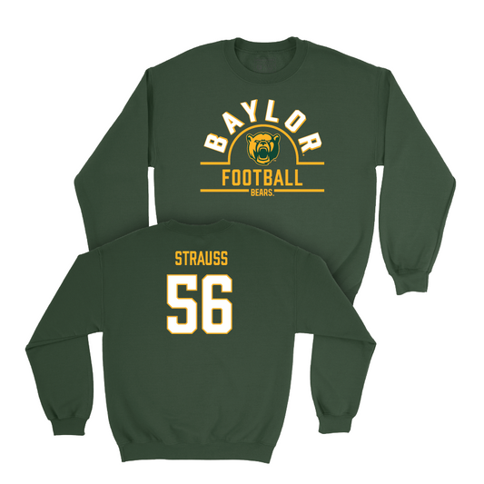 Baylor Football Forest Green Arch Crew - Braden Strauss Small